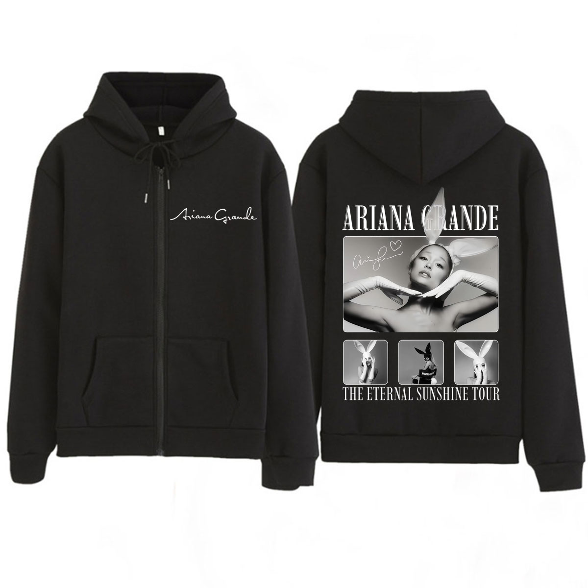 Mens Fashion Zip Up Hoodies - Singer Ariana Grande Album Tour 2026
