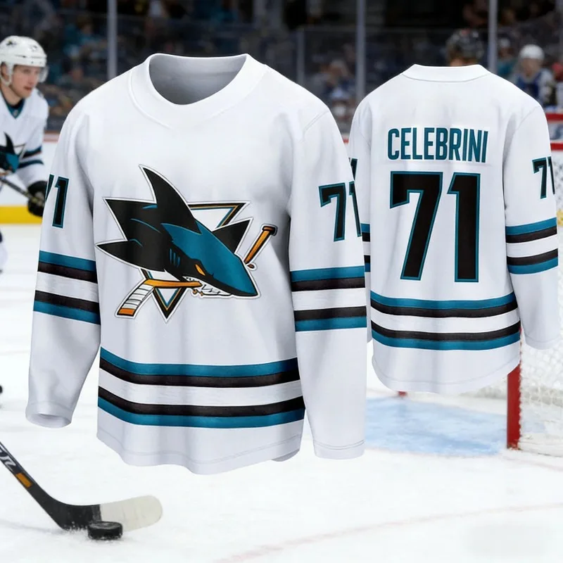 Mens Fashion Summer - San Jose Sharks Celebrini #71 Sturm
