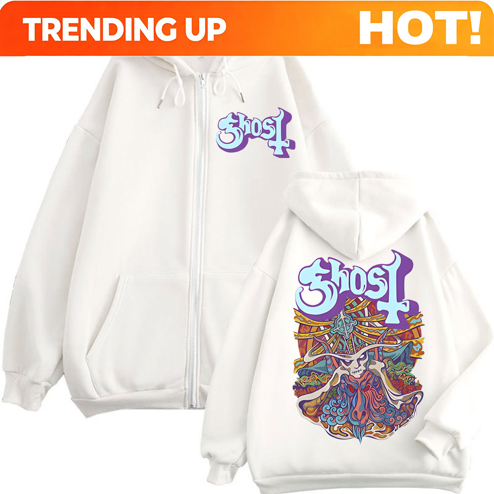 Ghost Band Graphic Zipper Hood - Mens Fashion Zip Up Hoodies recension och pris