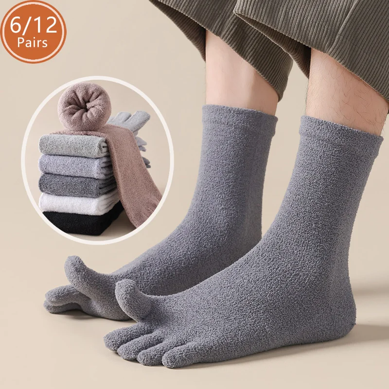 6/12 Pairs Thick Thermal Split - Socks Ankle Men recension och pris