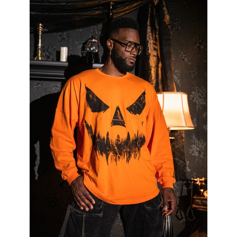 Halloween Pumpkin Ghost Face L - Men'S Fashion T Shirts recension och pris