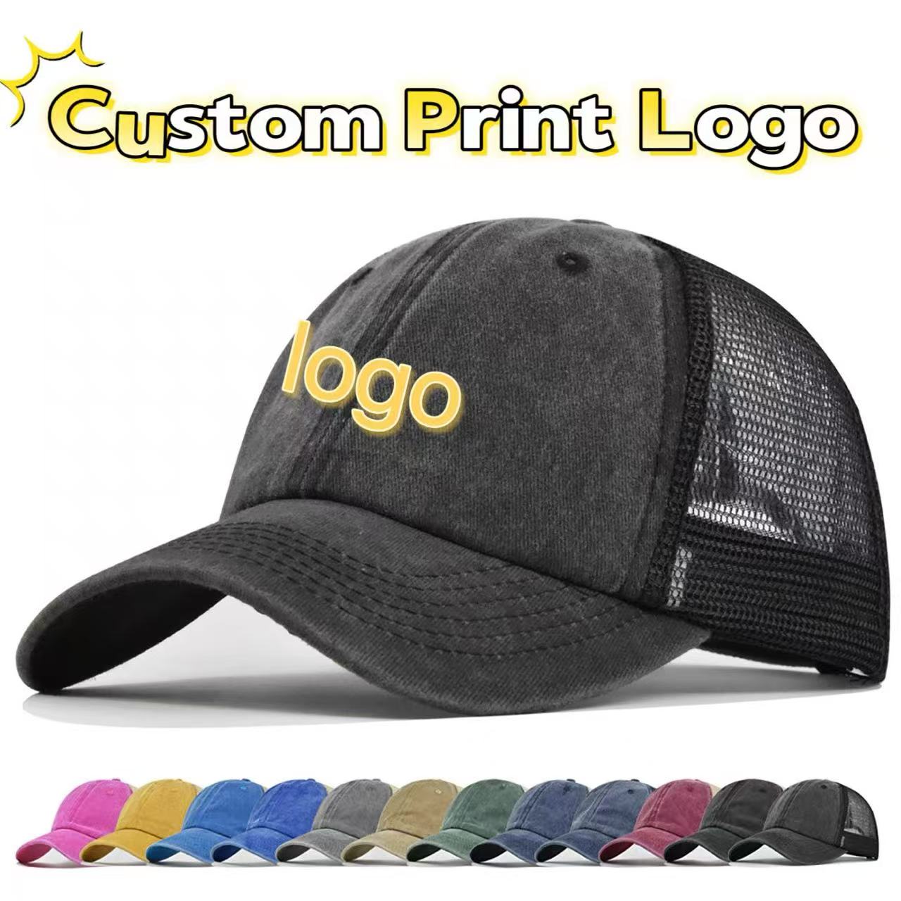 Customized Printed Logo Washed - Men'S Fashion With Hat recension och pris
