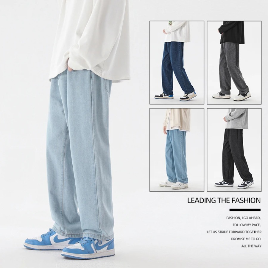 2026 New Korean Fashion Men's  - Men'S Fashion Grey Jeans recension och pris