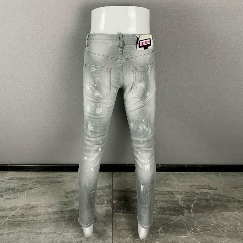 Fashionable new men's jeans, t - Men'S Fashion Grey Jeans recension och pris