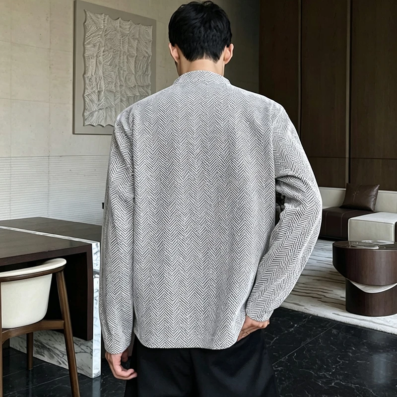 Mens Notched V Neck Long Sleev - Mens Fashion Summer recension och pris