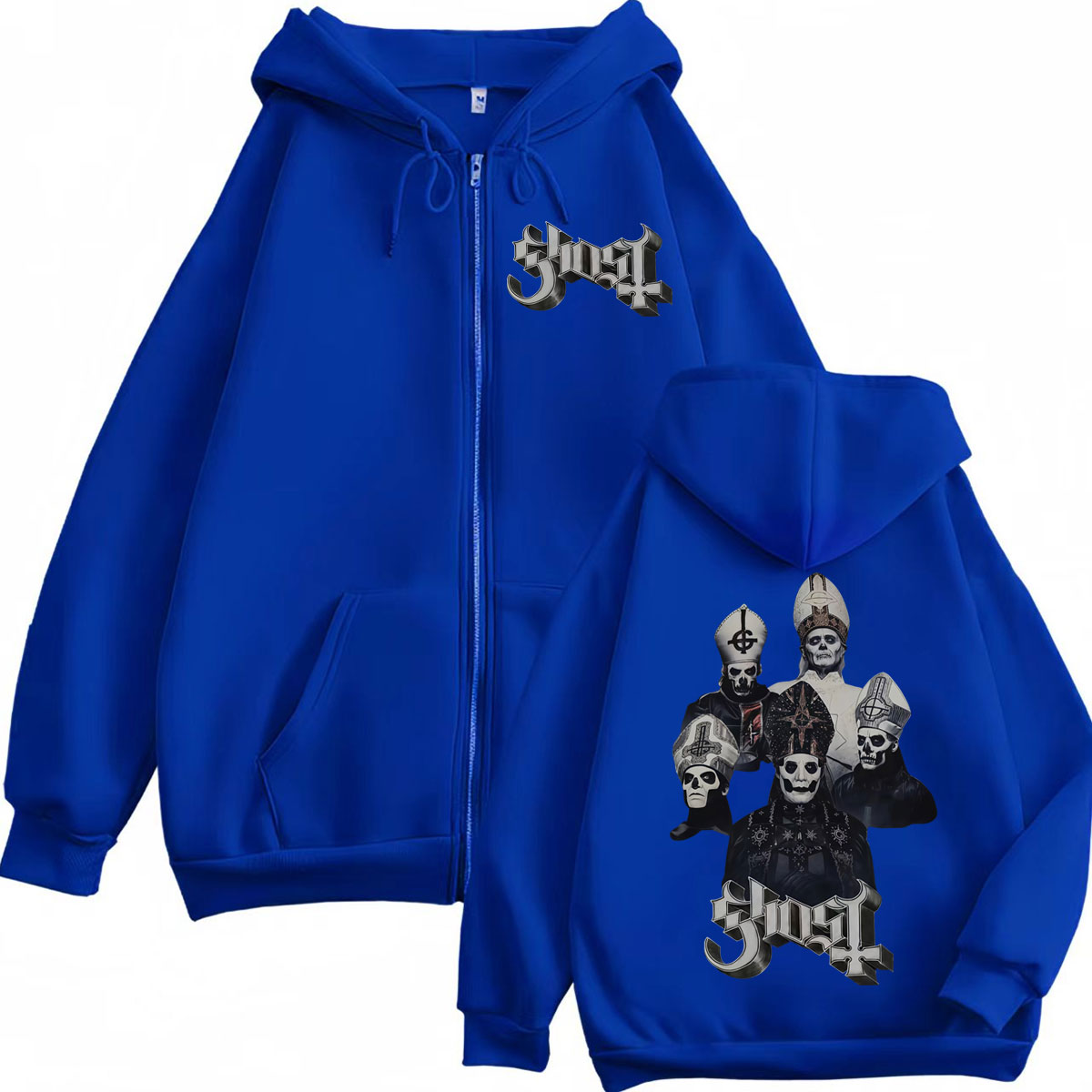 Hot Sale Ghost Band Zipper Hoo - Mens Fashion Zip Up Hoodies recension och pris