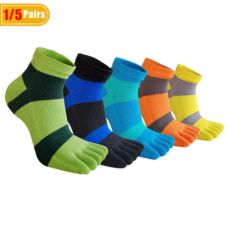 1/5 Pairs Mans Five Finger Ank - Socks Ankle Men recension och pris